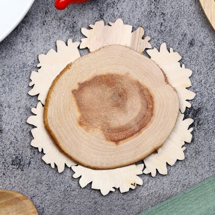 Подставка под горячее &laquo;Букет ромашек&raquo;, D=12 см, можжевельник