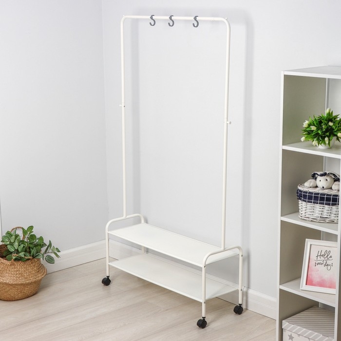Стойка для одежды &laquo;Валенсия 32М&raquo;, 91,5&times;30&times;162 см, цвет белый