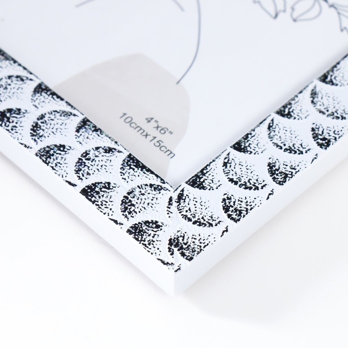 Фоторамка пластик 10х15 см Фоторамка пластик 10х15 см "Фазы Луны" белая с чёрным 17,5х12,3 см