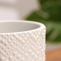 Горшок цветочный "Бисер" белый цилиндр №2, 1,8 л