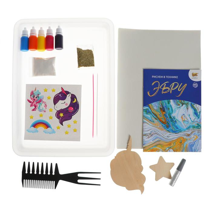 Набор для рисования на воде в технике эбру «Милый единорог» Набор для рисования на воде в технике эбру «Милый единорог»