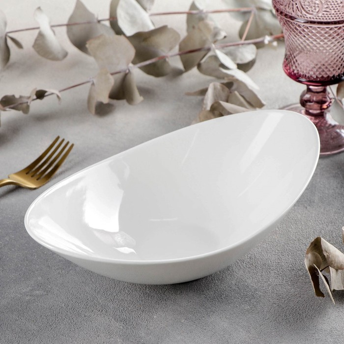 Салатник фарфоровый Wilmax Olivia, 0,6 л, 25,5&times;15&times;7,5 см, цвет белый