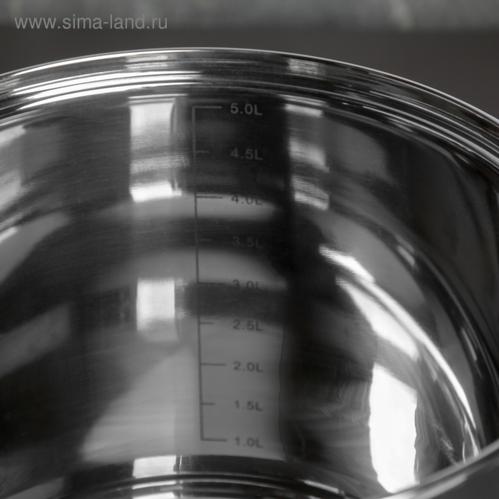 Кастрюля из нержавеющей стали Magistro Grande, 5,5 л, с крышкой, капсульное дно, индукция Кастрюля из нержавеющей стали Magistro Grande, 5,5 л, с крышкой, капсульное дно, индукция