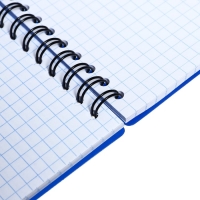 Тетрадь А6 на спирали, 80 листов в клетку, ErichKrause Total Blue, пластиковая обложка, блок офсет 100% белизна, синяя