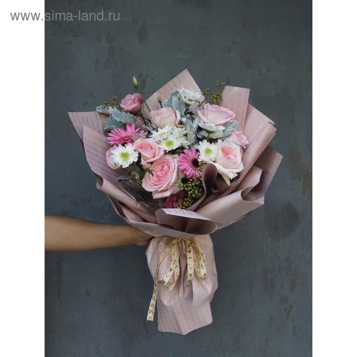 Пленка для цветов Пленка для цветов "Красота цветов", матовая, чайная роза, 58 см х 5 м