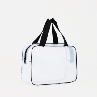 Косметичка на молнии, цвет белый/чёрный