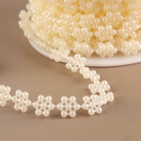 Жемчуг на нитях, плоский, 10 мм, 9 ± 1 м, цвет молочный Жемчуг на нитях, плоский, 10 мм, 9 ± 1 м, цвет молочный