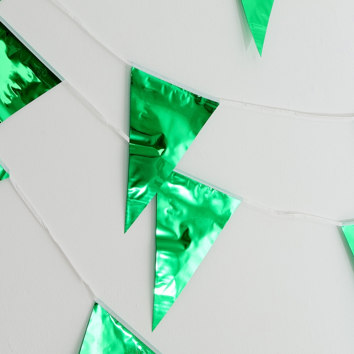 Гирлянда &laquo;Флажки&raquo;, 20 флажков, 10 метров, цвет зелёный