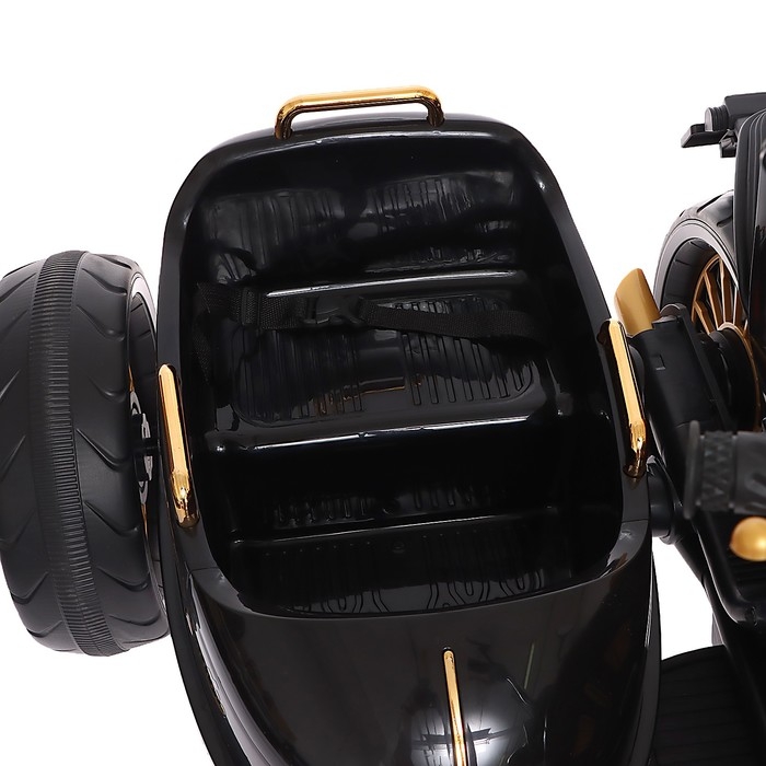 Электромобиль &laquo;Мотоцикл Чоппер&raquo;, с коляской, EVA, цвет чёрный