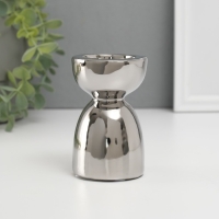 Подсвечник керамика на 1 свечу "Иллюзорность" d=4 см серебро 6,5х6,5х10 см Подсвечник керамика на 1 свечу "Иллюзорность" d=4 см серебро 6,5х6,5х10 см