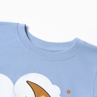 Пижама для девочки (фуфайка/брюки), цвет нежно-голубой, рост 98