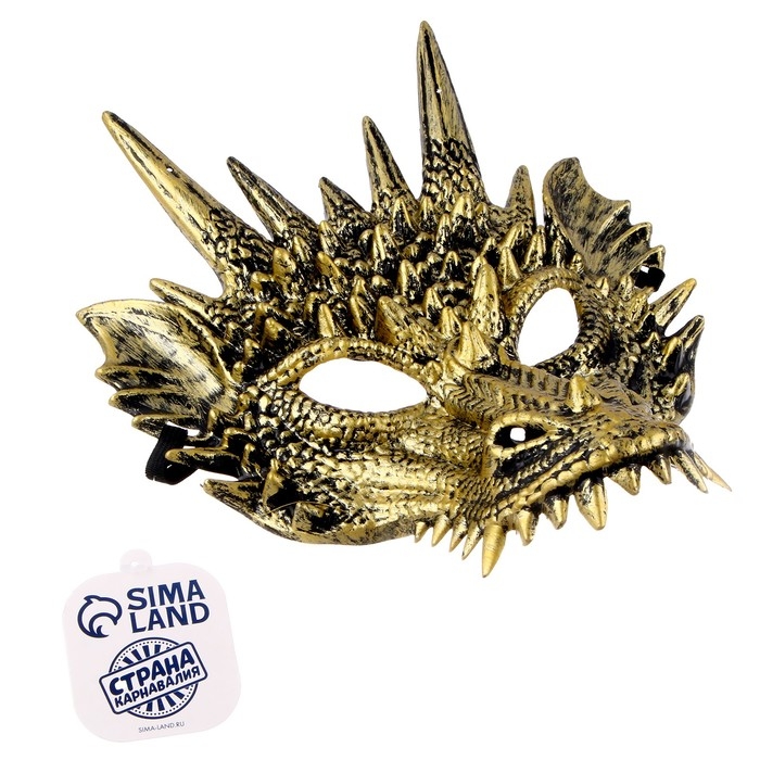 Маска «Дракон», цвет золотой Маска «Дракон», цвет золотой