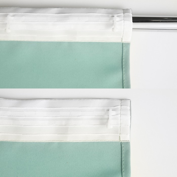 Штора портьерная Witerra Матовый 135х260см, мятный, блэкаут, пэ 100%