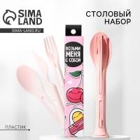 Набор столовых приборов &laquo;Возьми меня с собой&raquo;, вилка, ложка, нож