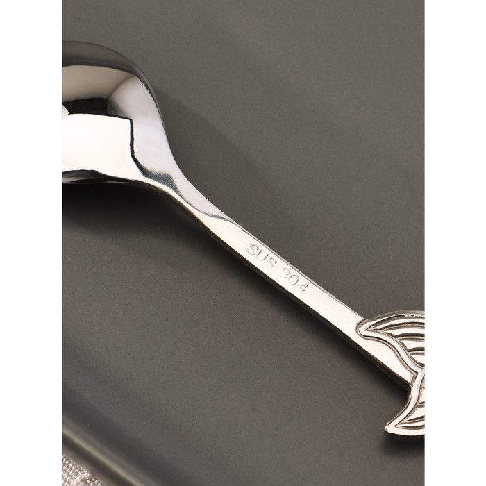 Ложка десертная из нержавеющей стали Magistro «Русалочка», длина 16 см, цвет серебряный Ложка десертная из нержавеющей стали Magistro «Русалочка», длина 16 см, цвет серебряный