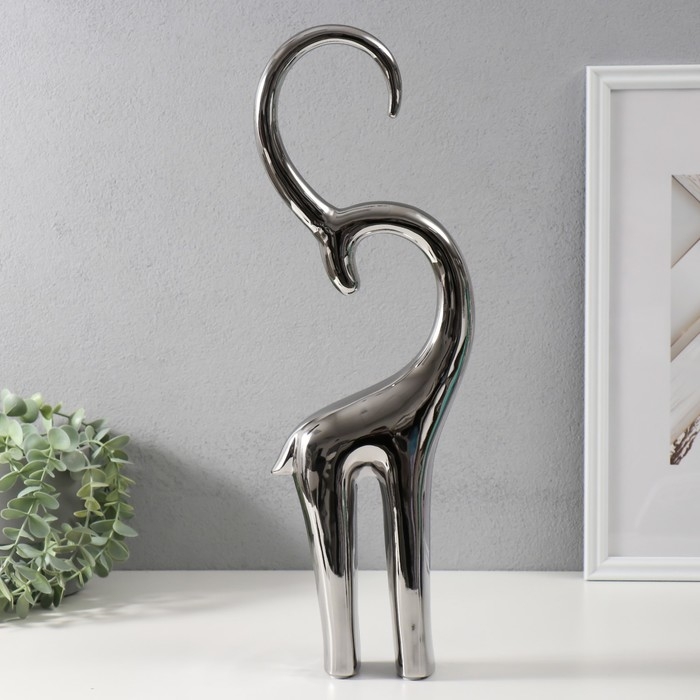 Сувенир керамика Сувенир керамика "Антилопа" серебро 6х13х47,5 см