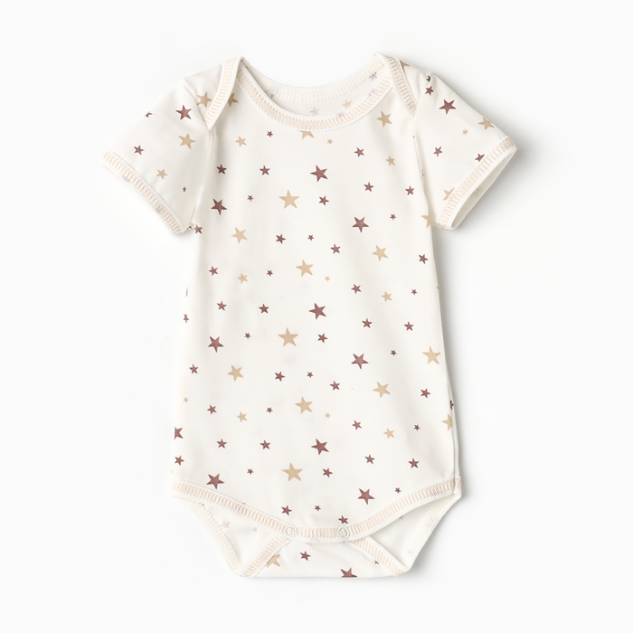 Боди детское с коротким рукавом, цвет белый/звезды, рост 80