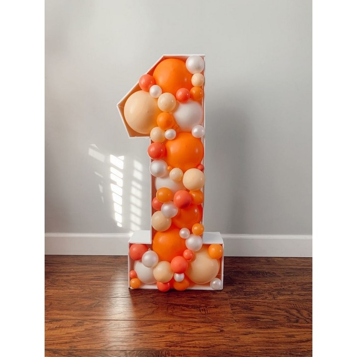 Каркас для аэромозаики &laquo;Цифра 1&raquo;, Белый, 100 см, 1 шт.