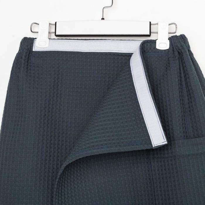 Полотенце банное Этель &laquo;Килт&raquo; с карманом 60*140 см. цв. темно-зеленый металлик, 100% хл, вафля 240 г/м2