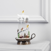 Светодиодная свеча с имбирными пряниками, 14 &times; 23 &times; 12 см, пластик, батарейки ААх3 (не в комплекте), USB, свечение тёплое белое