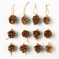 Ёлочные игрушки новогодние &laquo;Еловые шишки&raquo;, на Новый год, цвет золотой