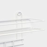 Полка для ванной прямая, 4 крючка, 33×12,5×4,5 см, цвет белый Полка для ванной прямая, 4 крючка, 33×12,5×4,5 см, цвет белый