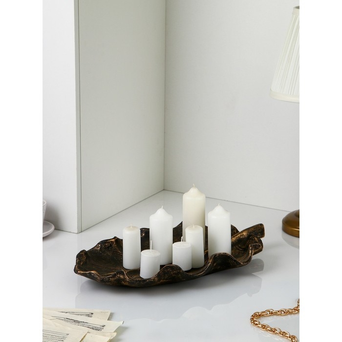 Органайзер &laquo;Лист №4&raquo;, полистоун, цвет чёрный