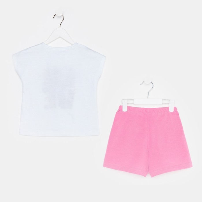 Комплект для девочки, цвет белый/розовый, рост 140 Комплект для девочки, цвет белый/розовый, рост 140