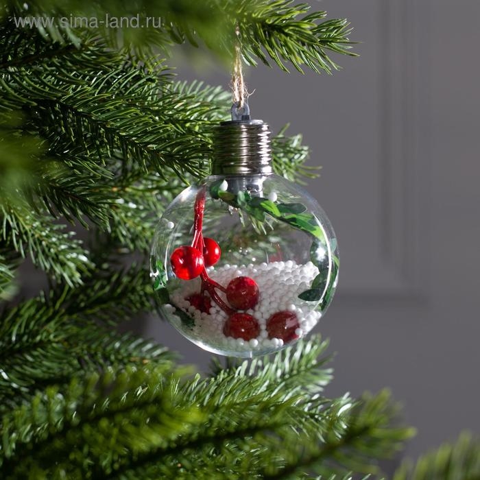 Ёлочный шар &laquo;Ягоды&raquo;, батарейки, 1 LED, свечение тёплое белое