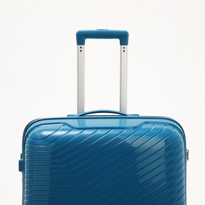 Чемодан большой 100 л (L), отдел на молнии, кодовый замок, цвет синий