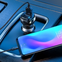 Автомобильное зарядное устройство Hoco Z40, 2 USB, 2.4 А, кабель Type-C - USB, 1 м, чёрное Автомобильное зарядное устройство Hoco Z40, 2 USB, 2.4 А, кабель Type-C - USB, 1 м, чёрное