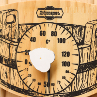 Термометр-гигрометр "Шайка", дерево Термометр-гигрометр "Шайка", дерево