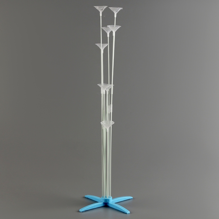 Стойка для воздушных шаров на 8 шаров, высота 80 см, голубая Стойка для воздушных шаров на 8 шаров, высота 80 см, голубая
