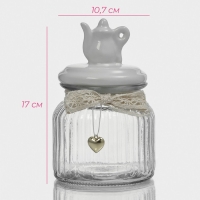 Банка стеклянная для хранения сыпучих продуктов &laquo;Чайные беседы&raquo;, 700 мл, 10,7&times;17 см, с керамической крышкой