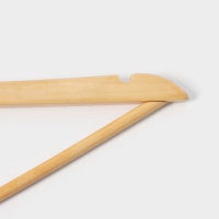 Плечики - вешалки для одежды LaDо́m Bois, 44,5&times;1,2&times;23 см, 3 шт, с перекладиной, широкие плечики, деревянная сорт А