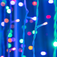 Гирлянда &laquo;Занавес&raquo; 2 &times; 9 м, IP44, УМС, белая нить, 1800 LED, свечение мульти, 220 В