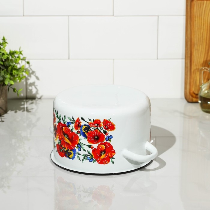 Кастрюля эмалированная &laquo;Маки Мечта&raquo;, 2,9 л, индукция