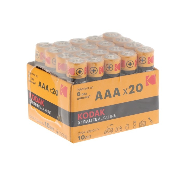 Батарейка алкалиновая Kodak Xtralife, AAA, LR03-20BOX, 1.5В, бокс, 20 шт. Батарейка алкалиновая Kodak Xtralife, AAA, LR03-20BOX, 1.5В, бокс, 20 шт.