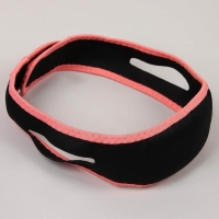 Маска текстильная для коррекции овала лица, на липучке, цвет чёрный/розовый Маска текстильная для коррекции овала лица, на липучке, цвет чёрный/розовый