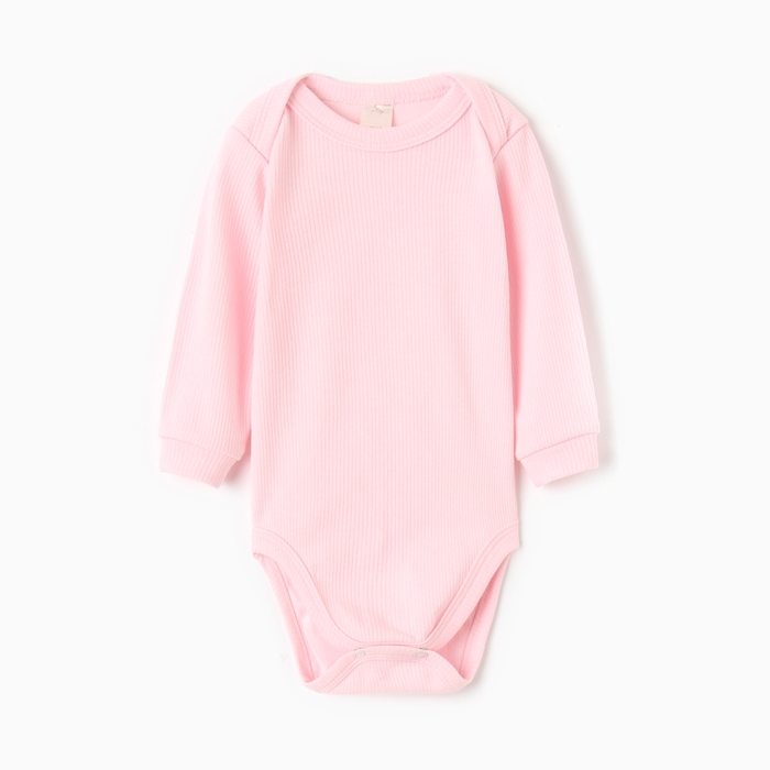 Боди детское с длинным рукавом, цвет розовый, рост 80