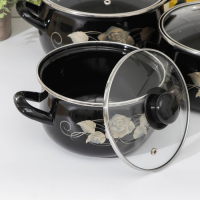 Набор кастрюль &laquo;Чёрное золото&raquo;, 3 предмета: 2,1 л, 3,1 л, 4 л, крышки, индукция, цвет чёрный