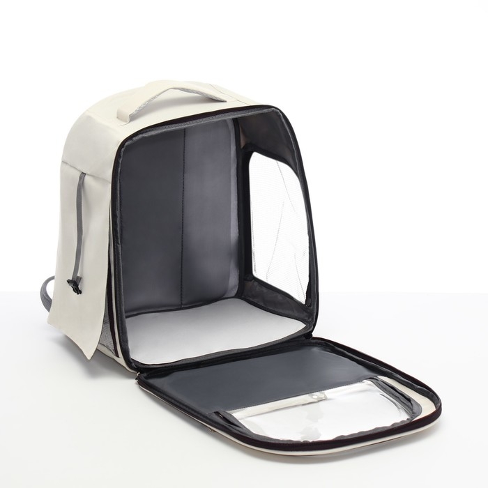 Рюкзак-переноска для кошек и собак, 30 х 40 х 25 см, белый/чёрный