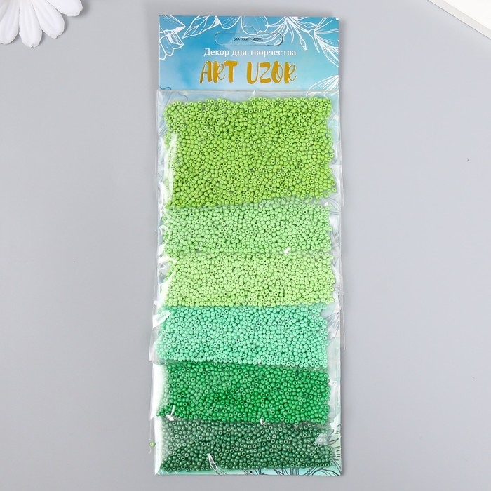 Бисер круглый 12/0 "Цвета листвы" 6 цветов х 10 гр 20х8 см