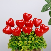 Штекер "Сердечко" красное, 3,5х3,5х2см / набор 10шт Штекер "Сердечко" красное, 3,5х3,5х2см / набор 10шт