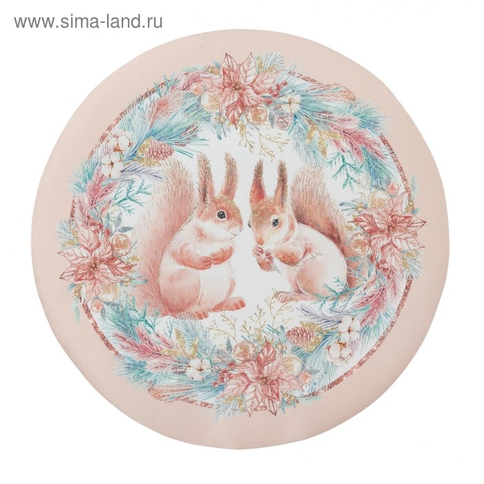 Салфетка новогодняя на стол &laquo;Белочки&raquo;, 30х30 см, оксфорд, полиэстер