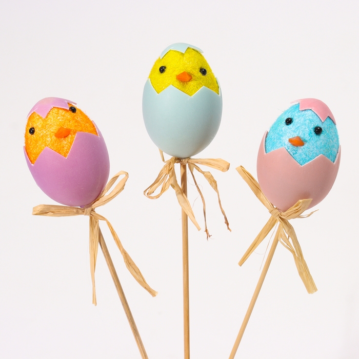 Декор на палочке «Цыплята», пасхальный, 3 шт., 4 × 12,5 × 25 см Декор на палочке «Цыплята», пасхальный, 3 шт., 4 × 12,5 × 25 см
