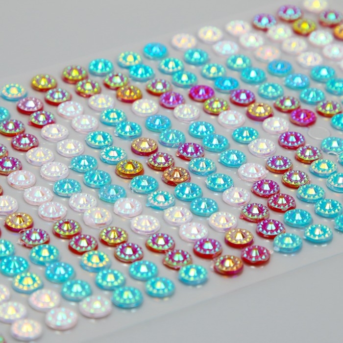 Наклейка пластик стразы Наклейка пластик стразы "Ромб с градиентом" МИКС 24,6х10 см