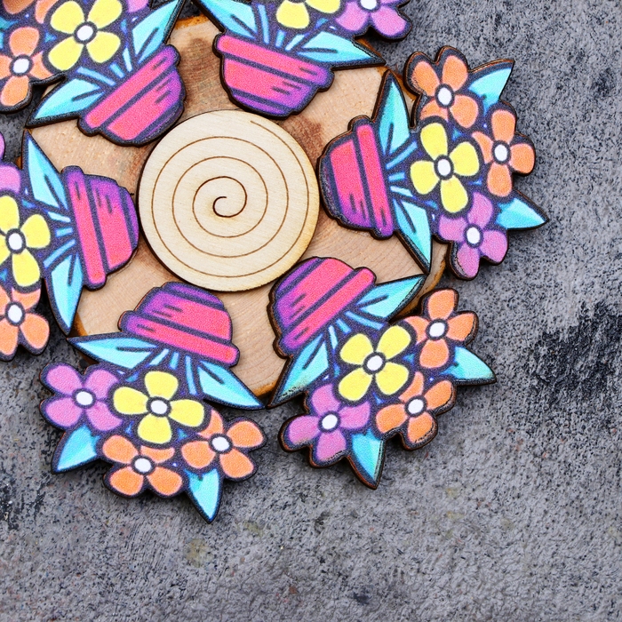 Подставка под горячее "Цветочный горшок", D=12 см, можжевельник