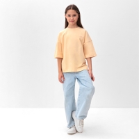 Футболка детская MINAKU:Basic line kids цвет светло-бежевый, рост 122 см