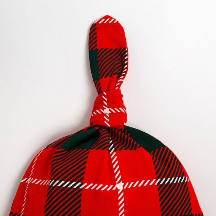 Набор: боди, штанишки и шапочка Крошка Я &laquo;Клетка&raquo;, рост 80-86 см